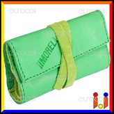 Il Morello Pocket Mini Astuccio in Vera Pelle Colore Verde fatto a Mano Portatabacco e Cartine