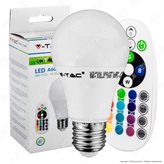 V-Tac VT-2022 Lampadina LED E27 6W Bulb A60 RGB+W con Telecomando - SKU 7121 / 7150 - Colore : Bianco Naturale