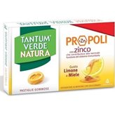 Angelini Tantum Verde Natura Propoli+C (+Zn) Integratore Alimentare Gusto Limone &amp; Miele Pastiglie Gommose