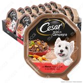 Cesar Ricette di Campagna per Cani con Manzo, Pasta e Carote in Salsa - 14 Vaschette da 150g