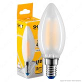 Bot Lighting Lampadina LED E14 4W Candela Frost Filamento - Colore : Bianco Caldo