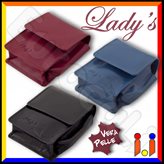 Lady's Portapacchetto in Vera Pelle con Porta Accendino - Colore : Nero