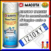 Spray Macota Bianco Targhe - Vernice per la Manutenzione di Targhe