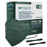 FFP2 Verde Scuro Maschera Facciale Protettiva, BFE 95% - 20 pz