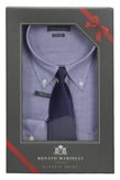 Uvaspina Camicia classica button down in scatola regalo con cravatta - XL / Blu