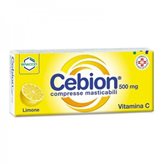 Dompé Cebion 500mg Vitamina C Integratore Alimentare Senza Glutine 20 Compresse Masticabili Gusto Limone
