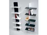 LIFT Libreria da parete in alluminio e acciaio verniciati - Struttura : Bianco BS, Ripiani : Tortora TS