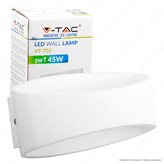 V-Tac VT-705 Lampada da Muro Wall Light LED 5W Forma Arrotondata Colore Bianco - SKU 8208 / 8232 - Colore : Bianco Caldo