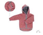 Giacca con cappuccio in pile di lana -col. rosso vintage - Taglia  : 98/104