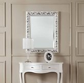 Specchiera in legno argento e bianca con specchio molato