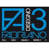 Fabriano Fabriano disegno 3 - 24x33 cm - nero - 125 g/mq - 10 fogli - 04001017