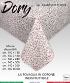TOVAGLIA DORY ARABESCO ROSSO - Misura Tovaglia : Cm. 140x180 x6 persone