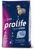 Crocchette per cani Prolife grain free sensitive sole pesce e patate adult medium/large nutrigenomic 10 Kg
