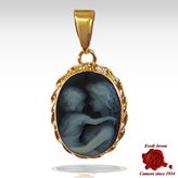 Mother and Baby Gold Blue Cameo