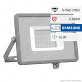 V-Tac PRO VT-30 Faro LED SMD 30W Ultrasottile Chip Samsung da Esterno Colore Grigio - SKU 455 / 456 - Colore : Bianco Naturale