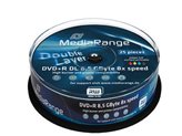 MediaRange 25 DVD+R Double Layer Inkjet Fullsurface Printable 8,5GB 8X Cake Box -  MR474