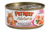 Petreet Natura Tonno Rosa con Gamberetti 70g - Peso : 70 gr