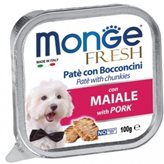 Monge Fresh Paté e Bocconcini con Maiale 100 g - Peso : 100g