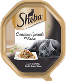 Sheba Creazioni Speciali in Salsa con Tacchino Pollo e Verdure Vaschetta 85g - Peso : 85g