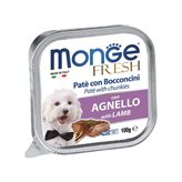 Monge Cane - Natural Superpremium - Fresh - Patè e Bocconcini - Vaschetta - 100 g - Gusti Monge Fresh - Vaschetta 100 g : con Agnello