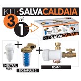 Kit Filtri Salva Caldaia 3 in 1 ATLAS - Dosatore di Polifosfato Anticalcare - Defangatore Magnetico - Neutralizzatore Condensa