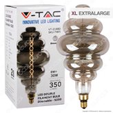 V-Tac VT-2188D Lampadina E27 Filamento LED 8W Rings Bulb Vetro Ambrato Oscurato Dimmerabile - SKU 7465