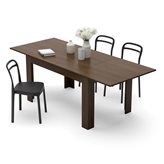 Mobili Fiver, Easy, Extendable dining table, 55,1(86,6)x35,4 in, Walnut, , Made in Italy