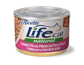 Life cat natural tonnetto con prosciutto di pollo 150 gr