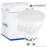 Ideal Lux Lampadina LED GU10 7W Faretto Spotlight in Ceramica - Colore : Bianco Caldo