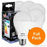 Wiva Kit LED Full Pack - 5 Lampadine E27 da 12W 15W e 20W - Colore : Bianco Freddo