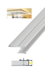 Profilo alluminio bianco 2 mt mod. Luna per strisce Led copertura a scelta (Cover: Opaca)