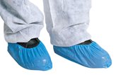 Copriscarpe azzurre, monouso in CPE con elastico alle caviglie - CF 100 pz