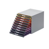 Cassettiere da scrivania Varicolor® Durable grigio e multicolore 10 cassetti 2,5 cm 7610-27