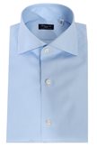 Dress shirt classic Napoli blue check Twill Finamore 1925 - Size : 45