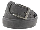 Cintura artigianale in camoscio vintage grigio scuro da uomo - Taglia : 105cm, Colore : GRIGIO SCURO