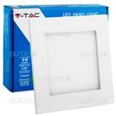V-Tac VT-800 SQ Pannello LED Quadrato 8W SMD5630 da Incasso - Colore : Bianco Naturale