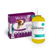 VECTRA 3D CANE 4/10 KG (3 pipette) + KAILIMPIU (250 ml) - Antiparassitario e shampoo per cani