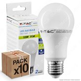 V-Tac VT-2112 Lampadina LED E27 11W Bulb A60 - SKU 7350 / 7349 / 7351  - Colore : Bianco Naturale