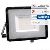 V-Tac PRO VT-50 Faro LED SMD 50W Ultrasottile Chip Samsung da Esterno Colore Nero - SKU 406 / 407 / 408 - Colore : Bianco Naturale