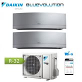 Condizionatore Daikin dual split inverter 9+18 Emura Silver Wi-Fi R-32 Bluevolution 9000+18000 BTU con 2MXM50M