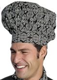 Cappello Da Cuoco Classico A Fantasia Maori 91 M/Cotone Taglia Unica Nero e Bianco