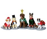 Lemax costumed canines, set of 5