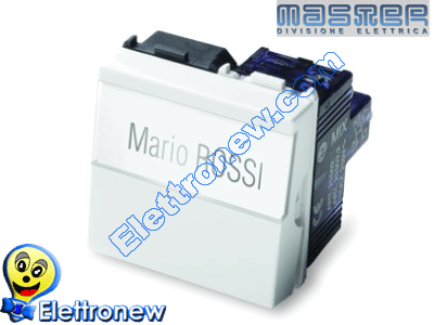 Master Mix pulsante portanome 1P 16A bianco 21040