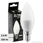 V-Tac VT-2323 Lampadina LED E14 2.9W Bulb C37 Candela SMD - SKU 2984 / 2985 / 2986 - Colore : Bianco Naturale