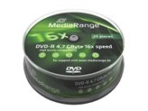 MediaRange DVD-R Silver Surface Inkjet Fullsurface Printable 4,7GB 120 Minuti 16X Print Stampabili- MR415