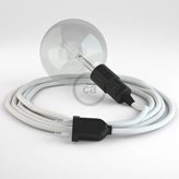Creative Cables Snake Lampada Multiuso per Lampadine E27 - Cavo Cotone Bianco - Cavo : 5 metri, Colore : Bianco