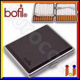 Bofil Astuccio Porta Sigarette in Metallo ed Ecopelle
