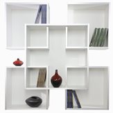 Libreria da muro Tato design moderno in legno 120 x 120 cm - Colore : nero opaco