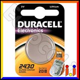 Duracell Lithium CR2430 DL2430 Pile 3V - Blister 1 Batteria