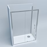 Box doccia 2 lati: fisso + porta scorrevole apertura laterale